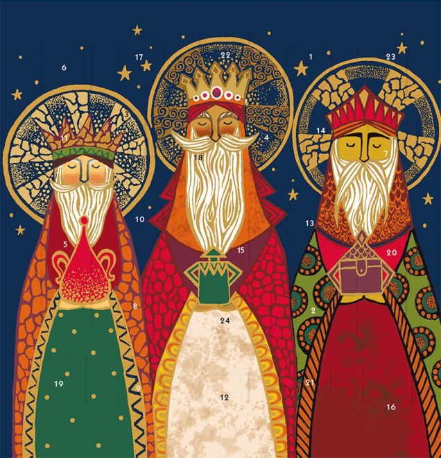 caltime woodmansterne advent calendar card three kings